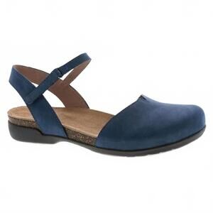 NEW DANSKO women's rowan closed toe sandals in navy milled nubuck